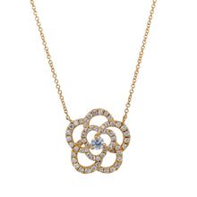  Diamond Open Flower Pendant Necklace