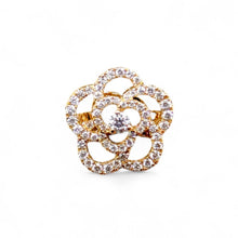  Diamond Open Flower Ring