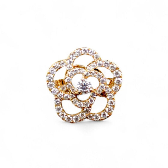 Diamond Open Flower Ring