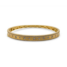  Diamond and Satin Gold Bangle Bracelet