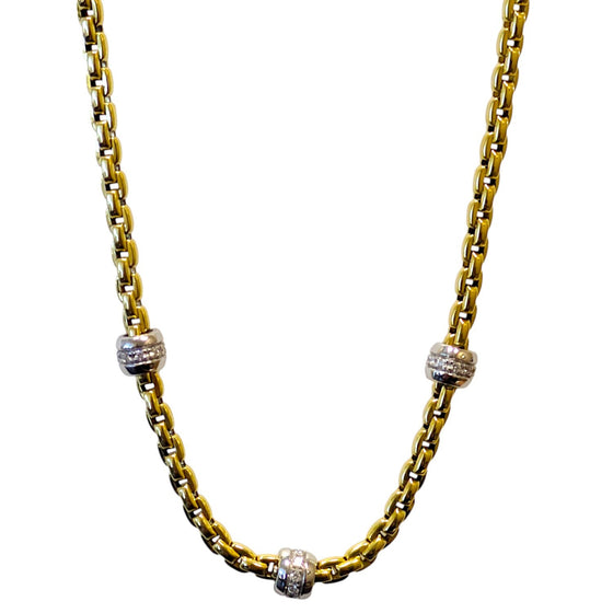 Two Tone Necklace With Diamonds