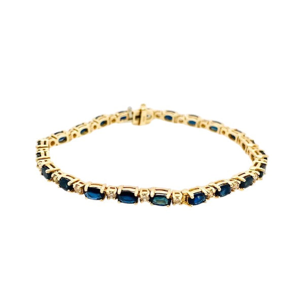 Sapphire and Diamond Link Bracelet