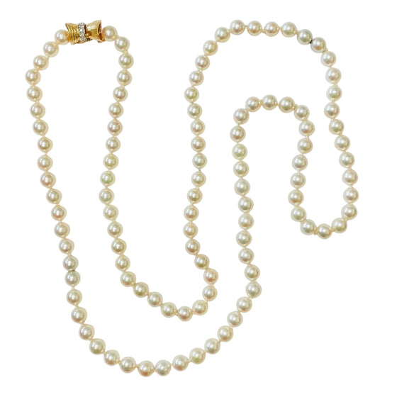 Cultured Pearl Necklace with Hidden Screw Clasps