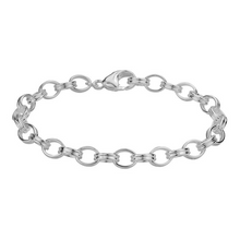  Oval Ribbed Cable Chain Link Bracelet