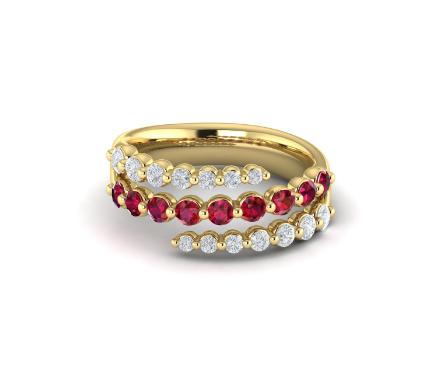 Diamond and Ruby Wrap Ring