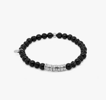 Classic Discs Beaded Bracelet with Black Agate
