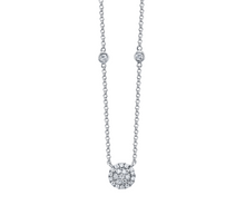  Round Halo Diamond Necklace