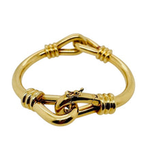  Gold Bangle with Interlocking Loops