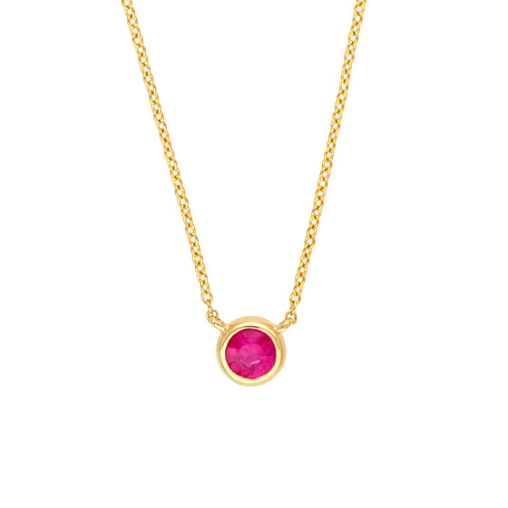 Ruby Bezel Necklace