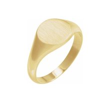  Engravable Round Signet Ring – 14K Yellow Gold, 9.5mm | Customizable Size 7