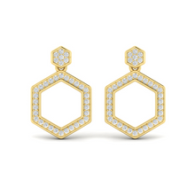  Diamond Hexagon Dangle Earrings