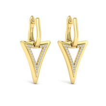  Diamond Open Double Trinity Huggie Earrings