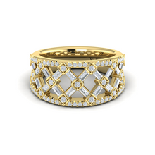  Diamond Baguette Criss Cross Open Ring