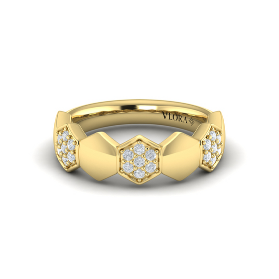 Diamond Hexagon Ring