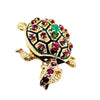 Turtle Brooch with Rubies, Emerald, and Diamond