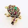 Turtle Brooch with Rubies, Emerald, and Diamond