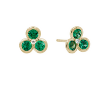  Emerald and Diamond Flower Earrings