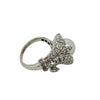 Cultured Pearl and Diamond Lily Motif Ring