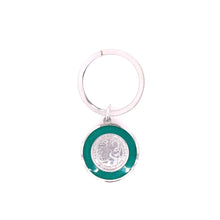  Sterling Silver St. Chris with Jade Enamel Key Chain