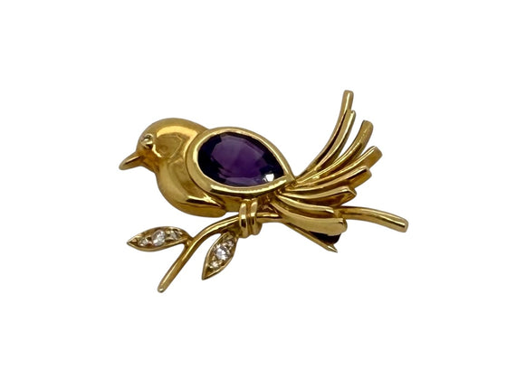 Tiffany & Co. Bird Brooch with Amethyst and Diamonds
