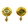 Elizabeth Locke Venetian Glass Intaglio Earrings with Labradorite Drops