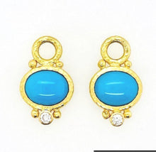  Elizabeth Locke Turquoise and Diamond Earring Pendants