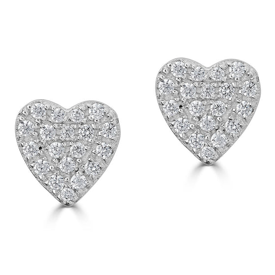 Diamond Heart Studs