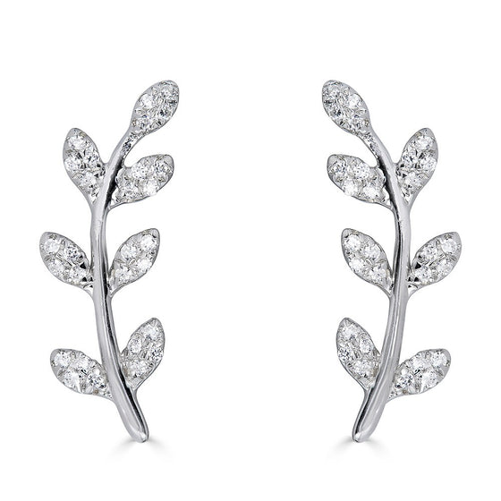 Diamond Leaf Earrings