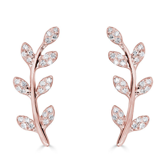 Diamond Leaf Earrings