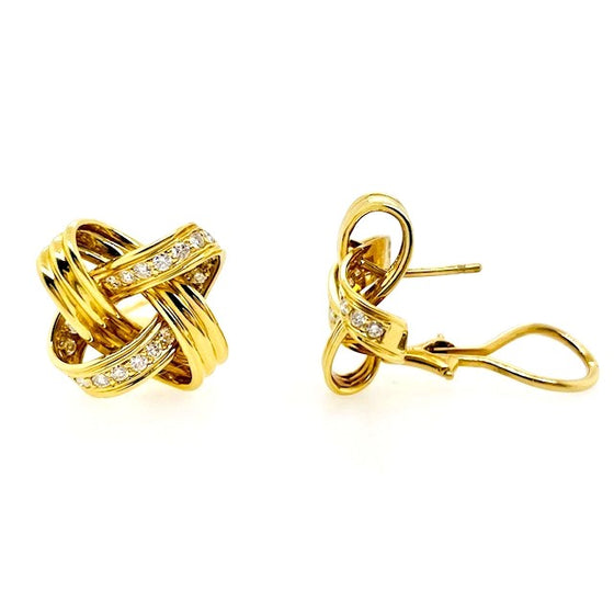 Diamond and Gold Infinity Earrings