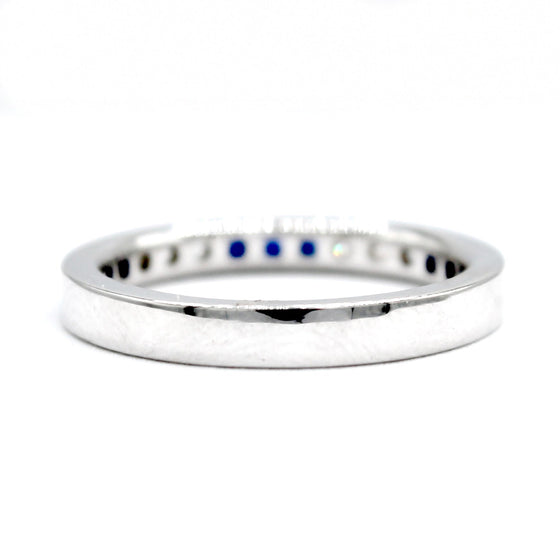 Sapphire & Diamond Round & Princess Cut Band Ring