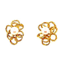  Gold and Cultured Pearl Earrings