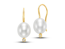  Mastoloni Diamond Bezel Pearl Drop Earrings