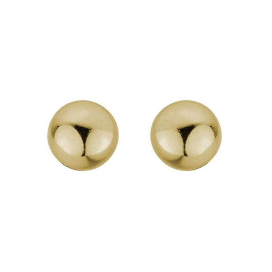 9mm Gold Ball Stud Earrings