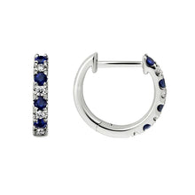  Artistry Sapphire and Diamond Hoop Earrings