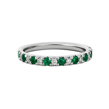  Round Emerald & Diamond Band Ring