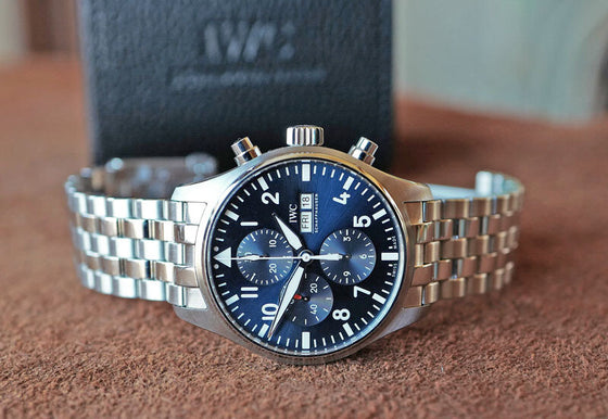 IWC Pilot's Chronograph Petit Prince Blue Dial on Bracelet 43mm