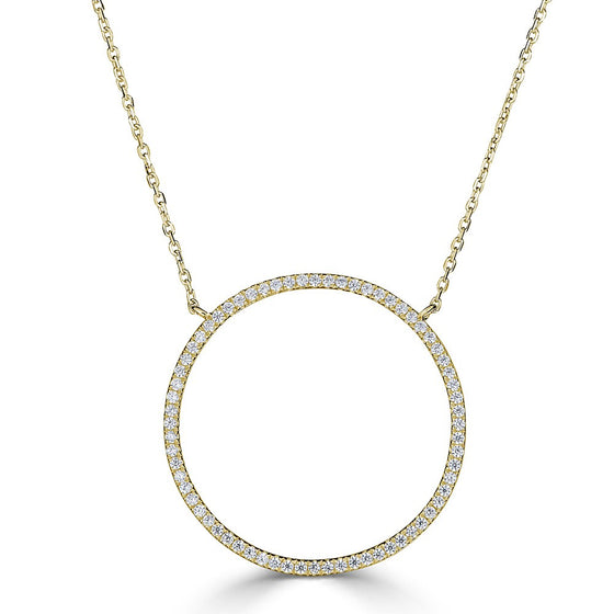 Diamond Circle Outline Necklace