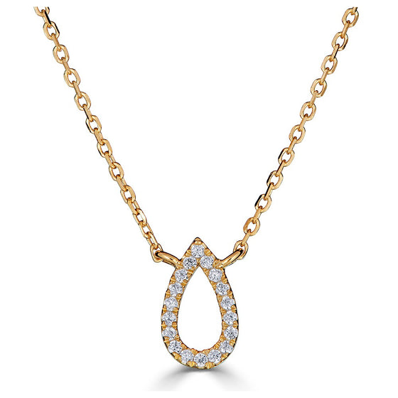 Diamond Pear Outline Necklace