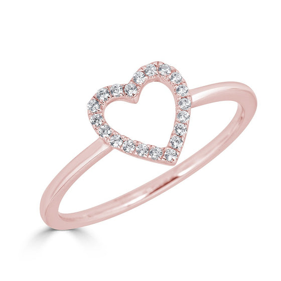 Diamond Heart Outline Ring