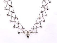  Gold Bead and Diamond Bezel Necklace