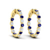Adella Inside Out Diamond and Blue Sapphire Hoop Earrings