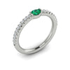 Adella Diamond and Oval Emerald Centerstone Ring