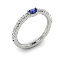  Adella Diamond and Oval Sapphire Centerstone Ring