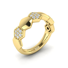  Vlora Alternating Diamond Cluster Honeycomb Ring