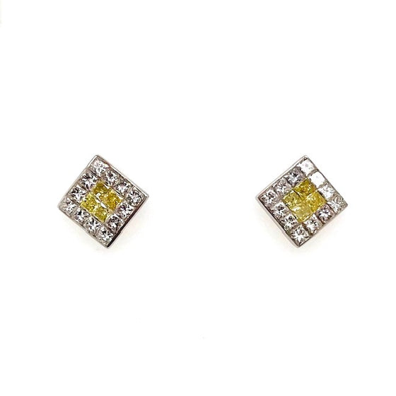 Yellow Diamond Earrings